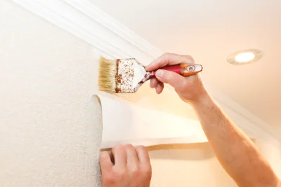 Pose de papier peint à Montvert — revêtements muraux et toiles de verre